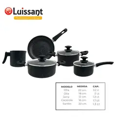 LUISSANT - JUEGO DE OLLAS ULTRAGRANITO DE 8 PIEZAS