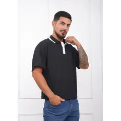J JERAOUS - POLO BOXY ONE JERAOUS MANGA CORTA Negro