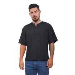 J JERAOUS - POLO BOXY JERAOUS URBAN WASH MANGA CORTA Negro