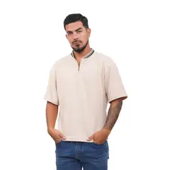 J JERAOUS - POLO BOXY JERAOUS URBAN WASH MANGA CORTA Beige