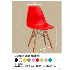 TU MESITA - Silla de Comedor Moderna Catalina color Rojo