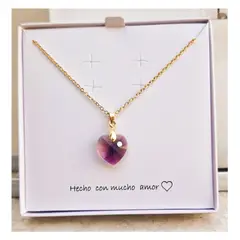 FERNANDA ROMERO JOYAS Y ACCESORIOS - Lindo Collar Amatista PAZ INTERIOR CALMA de Acero y Cristales Oferta