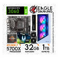 AMD - PC GAMER RYZEN 7 5700X, GRAFICA RTX 3060 DE 12GB, RAM 32GB DE RAM, SSD 1TB