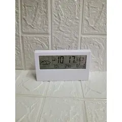 GENERICO - RELOJ DIGITAL CON ALARMA DE MESA BLANCO