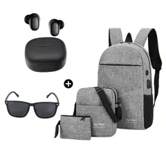 XIAOMI - Audífono Redmi Buds 6 Play BT Negro + Mochila 3en1 Joy Star Gris + lentes