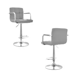 MOBELART - Set x 2 Bancos para Bar Nill giratoria Gris möbelArt