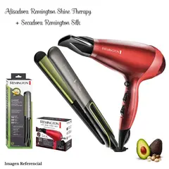 REMINGTON - Combo Plancha Shine Therapy S12A y Secadora Silk