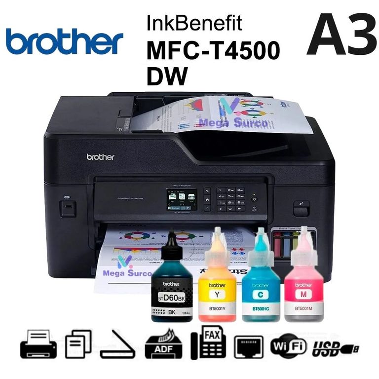 Impresora Multifuncional A3 MFC-T4500 Wifi Duplex ADF
