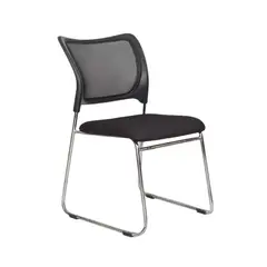 OFIDEAS - Silla Fija de Visita Modelo Trineo Iso Malla Negro