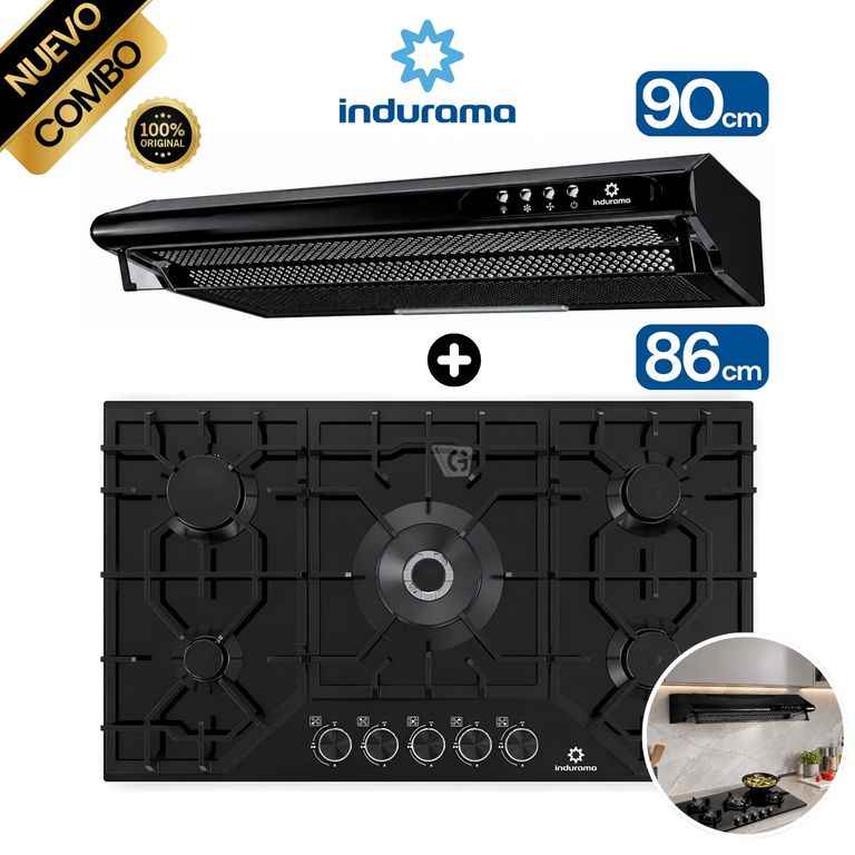 Combo Cocina EGASI-905CGNE y Campana CEI-902NE