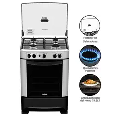 MABE - Cocina a Gas 4 Hornillas Inoxidable CMP6014AG0 Silver.