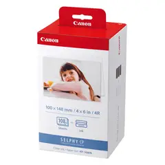 CANON - KIT PAPEL FOTOGRÁFICO Y CARTUCHO SELPHY KP-108IN