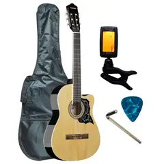 FREEMAN - Guitarra acústica CALIFORNIA Natural con cuerdas Nylon