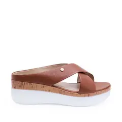 VIALE - Sandalia Slide Casual ALE-2520 Natural Cuero