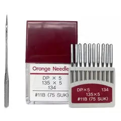 ORANGE - 100 Aguja Recta Industrial Dpx5 Cabo Delgado - Nros Surtidos