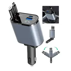 OEM - Cargador Para Auto Carga Super Rápida Cables Retráctil