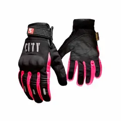 GENERICO - GUANTES CITY PARA MOTOCICLISTA ROSADO TALLA S