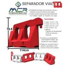 BASA - SEPARADOR VIAL O MURO DE SEPARACION O BARRERA NEW JERSEY ROJ