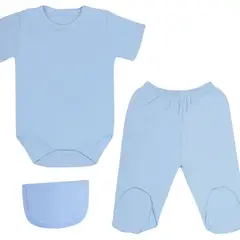 GENERICO - Ajuar Bebé Niño Celeste 3 Piezas