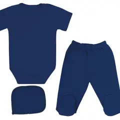 GENERICO - Ajuar Bebé Niño Azul 3 Piezas