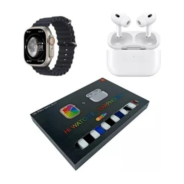 SMARTWATCH I30 PRO MAX SUIT PACK 10 EN 1 + AUDIFONOS BLUETOOH