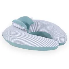 ACOLCHONADITOS - COJIN DE LACTANCIA - VERDE CEMENTO CON RAYAS PLOMAS