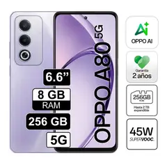 OPPO - Celular Libre A80 66Pulg 256GB 8GB RAM Morado