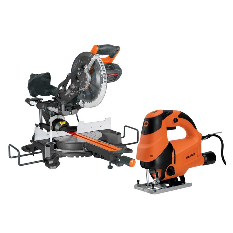Sierra ingleteadora telescopica 1800w + sierra caladora