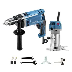 DONGCHENG - Taladro percutor 710w + Ruteadora 14 550w