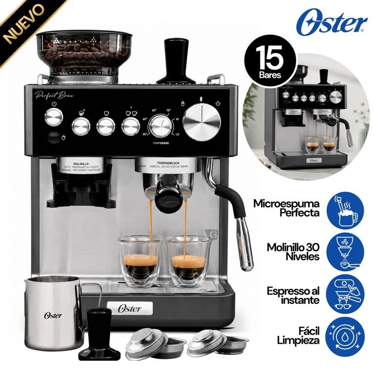 Cafetera Espresso Perfect Brew BVSTEM7301 con Molinillo