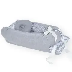 ACOLCHONADITOS - NIDO COLECHO - PLOMO RAYAS PLOMAS