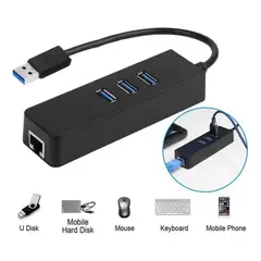 GENERICO - Hub USB 3.0 con 3 Puertos Ultra Rápido Ideal para Laptop/PC – Negro