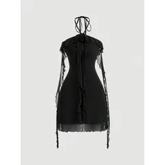 GENERICO - VESTIDO DE MALLA NEGRO LOLITAS CASUAL