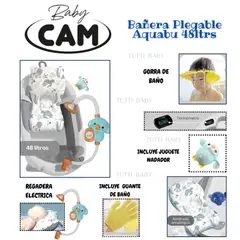 CAM - BAÑERA AQUABU 48 Ltrs TERMÒMETRO Y REGADERA ELECTRICA -GRIS