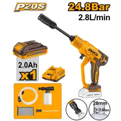 INGCO TOOLS - Hidrolavadora Inalámbrica + Batería + Cargador INGCO