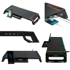 TEROS - STAND PARA MONITOR RGB MULTIPROPÓSITO TE-7131N, 4 PUERTOS USB