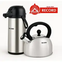 RECORD - Combo Tetera Acero Inoxidable y Termo Sifón