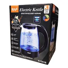 RAFF - HERVIDOR ELECTRICO DE 2 LITROS RAF VIDRIO R.7201B