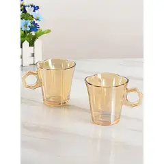 GENERICO - Set de 6 Tazas de Vidrio Ámbar – 280 ml / 9.47 oz
