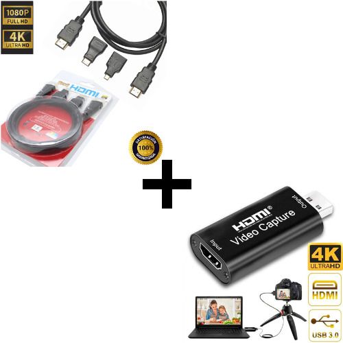 HDMI Usb 4k Capturador De Video + Cable HDMI 3 En 1
