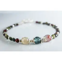 GENERICO - Pulsera Jaspe imperial rojo y plata 950