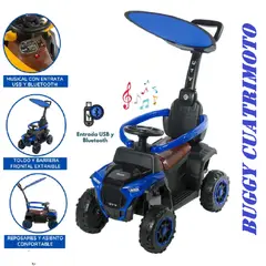 EBABY - Bugui Tractor Bluetooh Luces y Musical con toldo -Azul