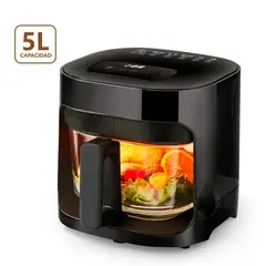 GENERICO - Freidora Aire Airfryer Digital 5L Moderna Sin Aceite 2400W Negro