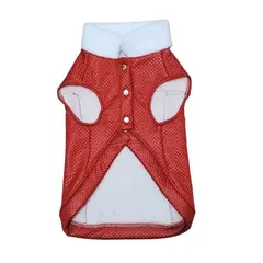 GENERICO - Chaleco MOTERO con Acolchado Para Mascotas TALLA 4 Rojo
