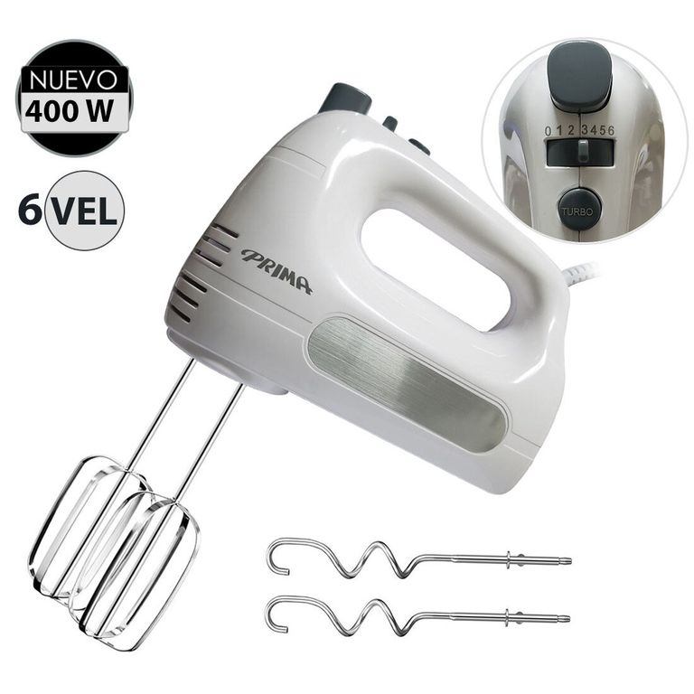 Batidora de Mano 400 Watts 6 Velocidades HM9105E-GSB Blanco