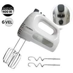 PRIMA - Batidora de Mano 400 Watts 6 Velocidades HM9105E-GSB Blanco