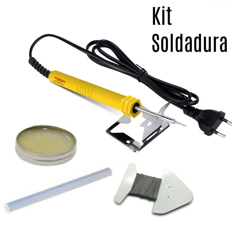 Cautin Pistola Soldar + Soporte + Soldadura Estaño + Pasta + Silicona