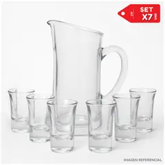 INSPIRA - Jarra con copas de shot mini vidrio Set x7