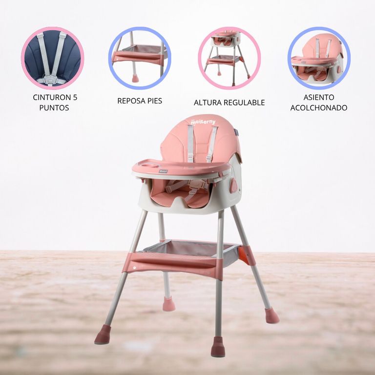 Silla de comer «NORDICO» Pink