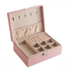 GENERICO - Joyero Organizador De Collar Aretes Anillos 2 pisos MDA290021 Rosado